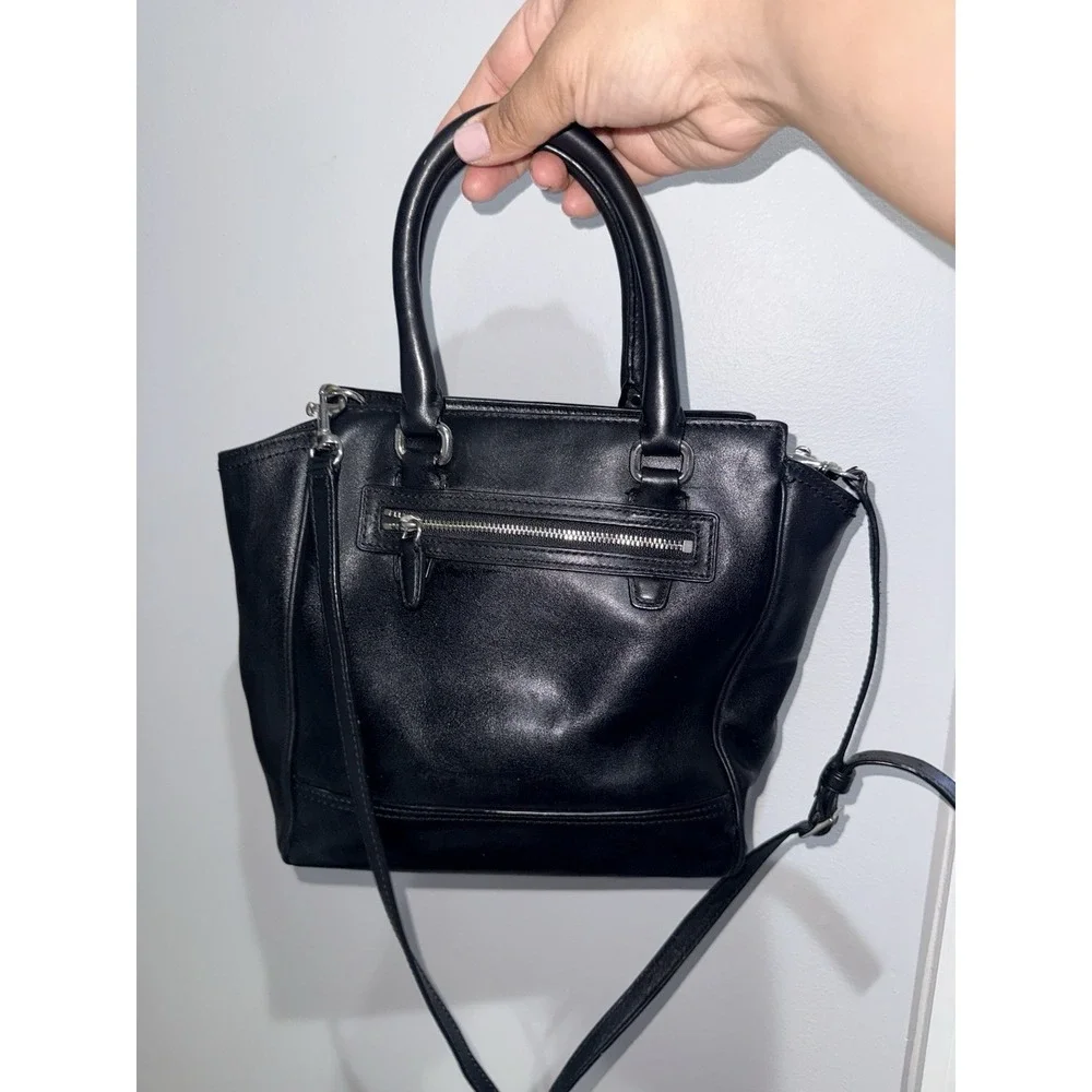 COACH Legacy Leather Mini Tanner‎ Black Crossbody Tote Bag 48894  1